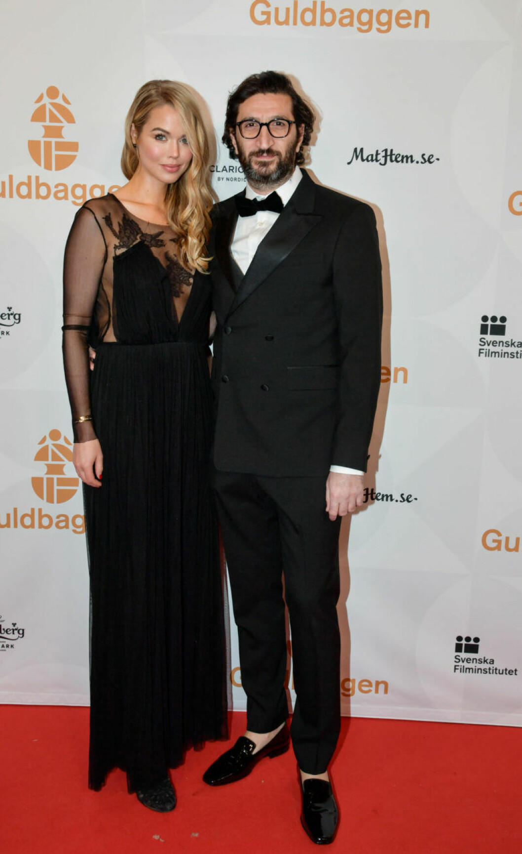 Fares Fares och Clara Hallencreutz. Röda mattan, Fares Fares och Clara Hallencreutz