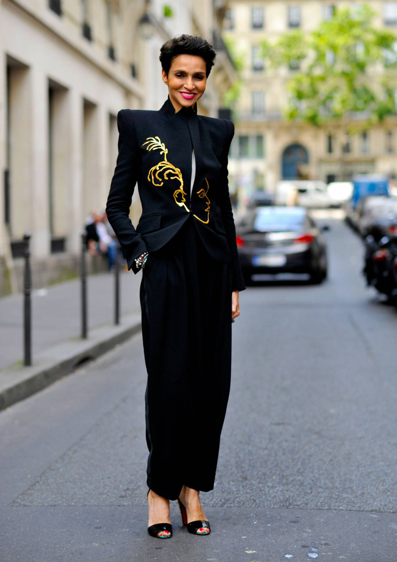 Farida Khelfa på modeveckan i Paris.