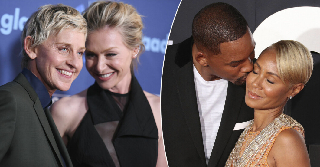 Ellen DeGeneres, Portia de Rossi, Will Smith och Jada Pinkett Smith