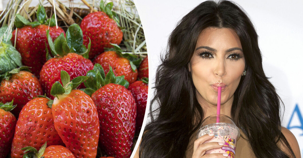 Kim Kardashian och jordgubbar