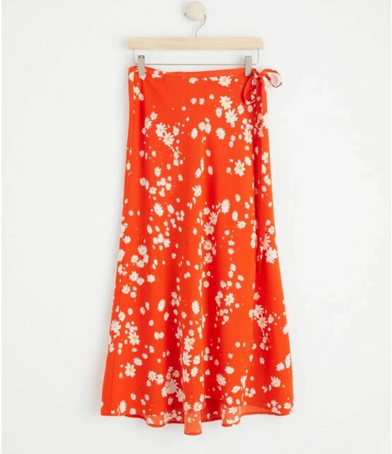 Orange kjol med blommor , Lindex.