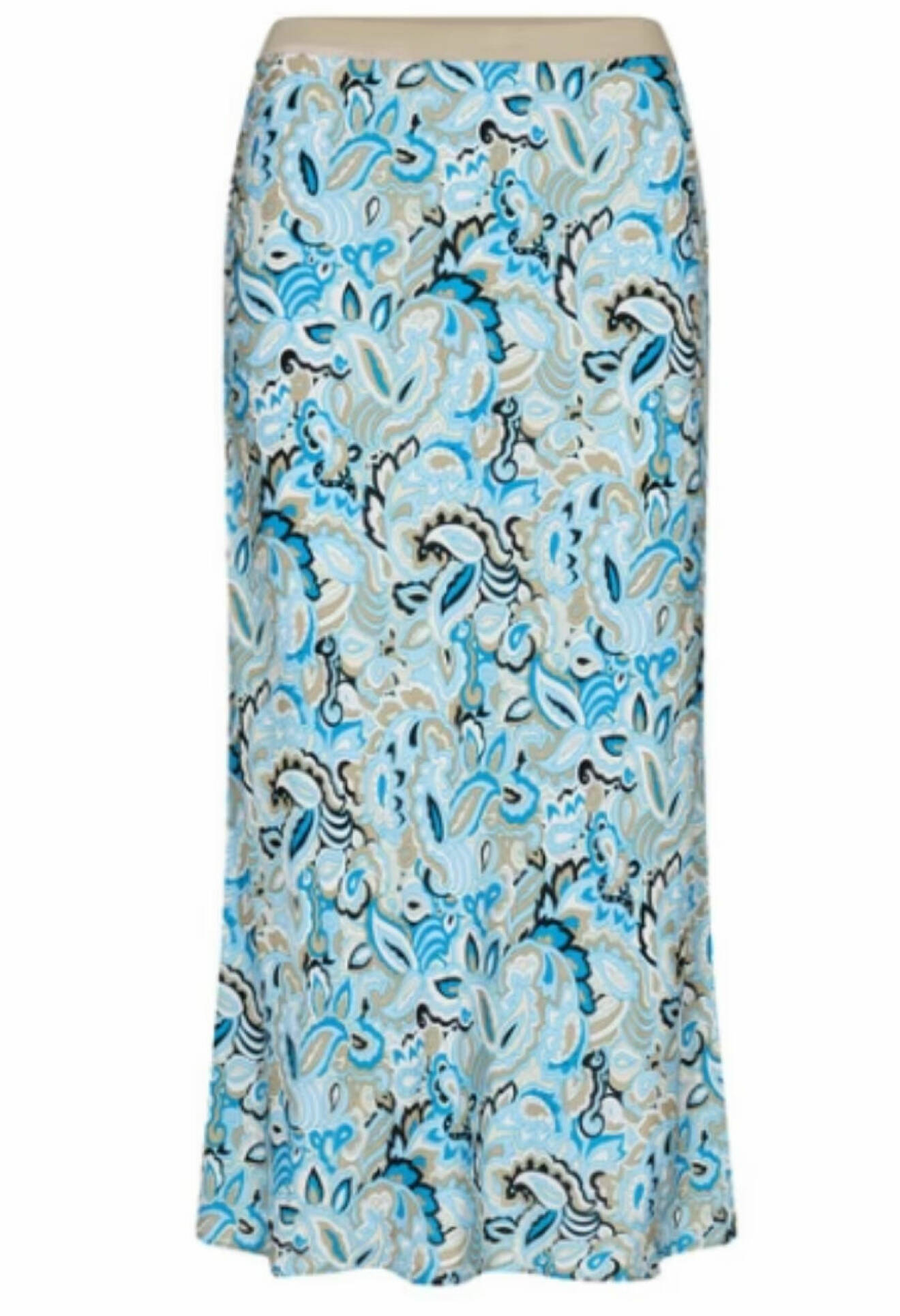 Vacker blå kjol med härliga mönster från Mos Mosh.