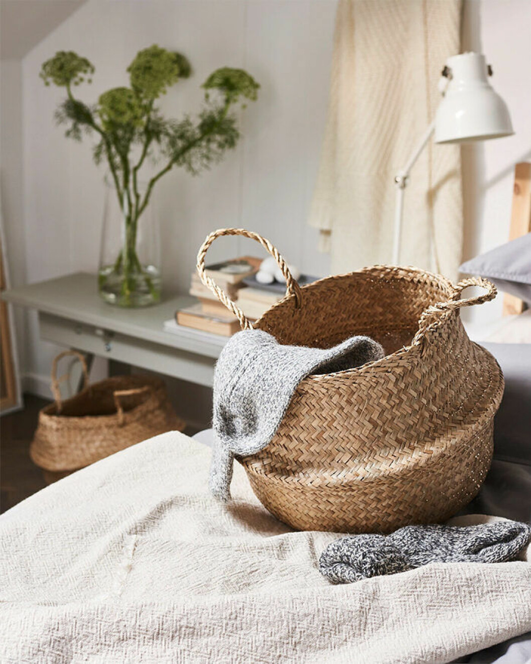 Flätade förvaringskorgar är smidiga när du ska plocka undan i hemmet. | Foto: Ikea Flätade förvaringskorgar, här från Ikea, är smidiga när du ska plocka undan och städa i hemmet