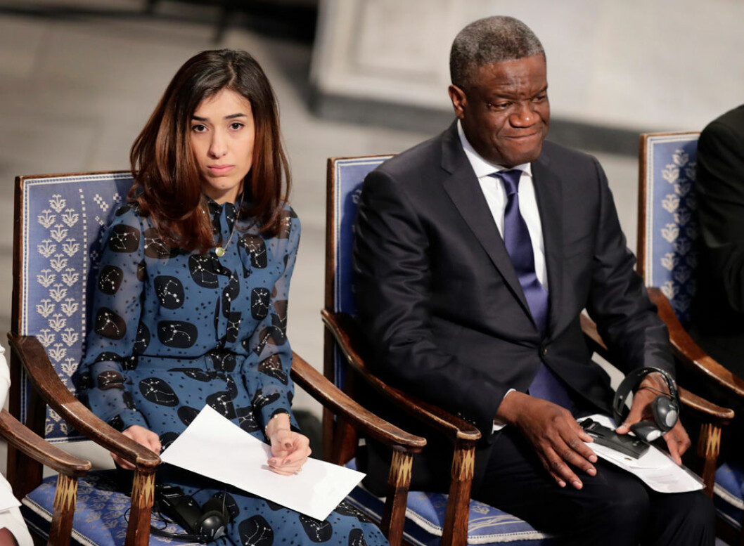 Nadia Murad och Denis Mukwege tilldelades Nobels fredspris 2018. Foto: TT Nadia Murad och Denis Mukwege tilldelades Nobels fredspris 2018.