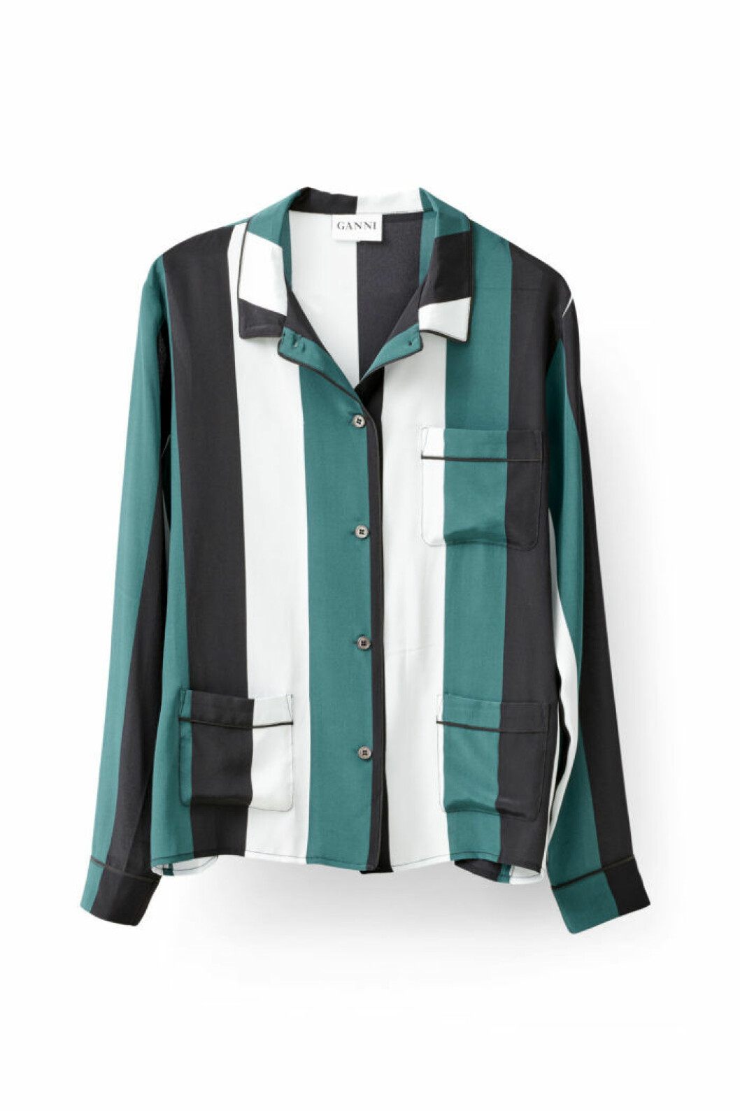 <a href="http://www.ganni.com/shop/shirts-and-blouses/electra-silk-shirt/F1114.html?dwvar_F1114_color=Block%20Stripes#start=36" target="_blank">Pyjamasjacka</a>, 1 899 kr, Ganni. Pyjamasjacka-ganni
