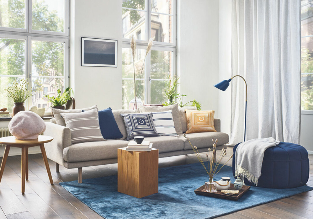 Det syns många trendigt blå detaljer hos Gant Home i vår. Foto: Gant Home Blå detaljer i Gant Homes vårkollektion 2020