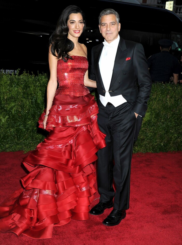 Amal och George Clooney, 2015, MET