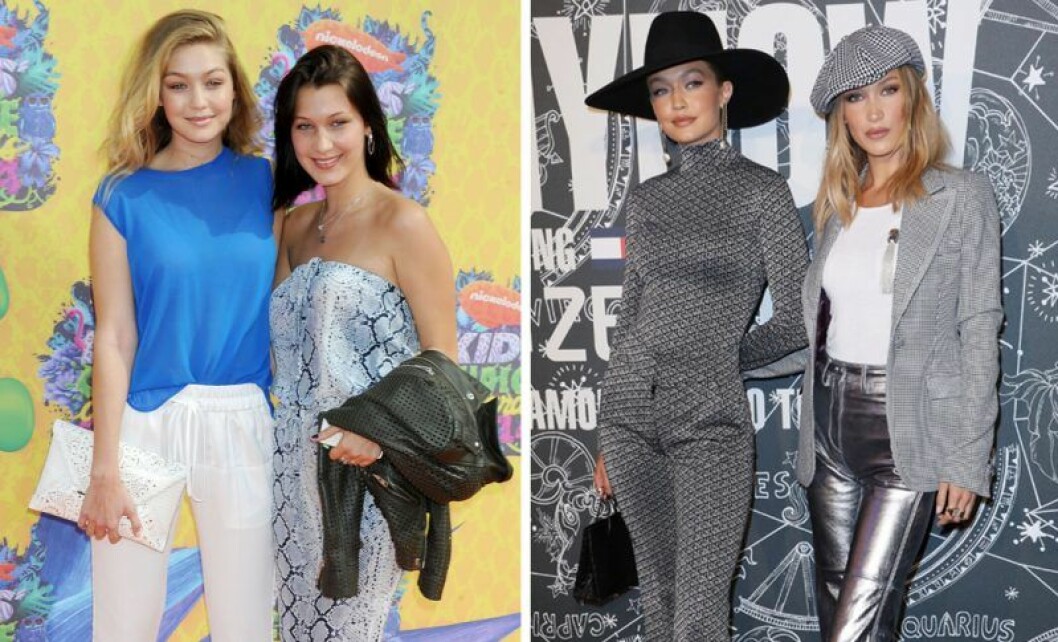 Gigi Hadid och Bella Hadid som tonåringar