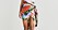Modell med mönstrad sarong om höften. Palmbladsmönster i ljuslila, ljusblått, orange, rött och ljusgrönt och mörkgrön. Sarong från Gina tricot.