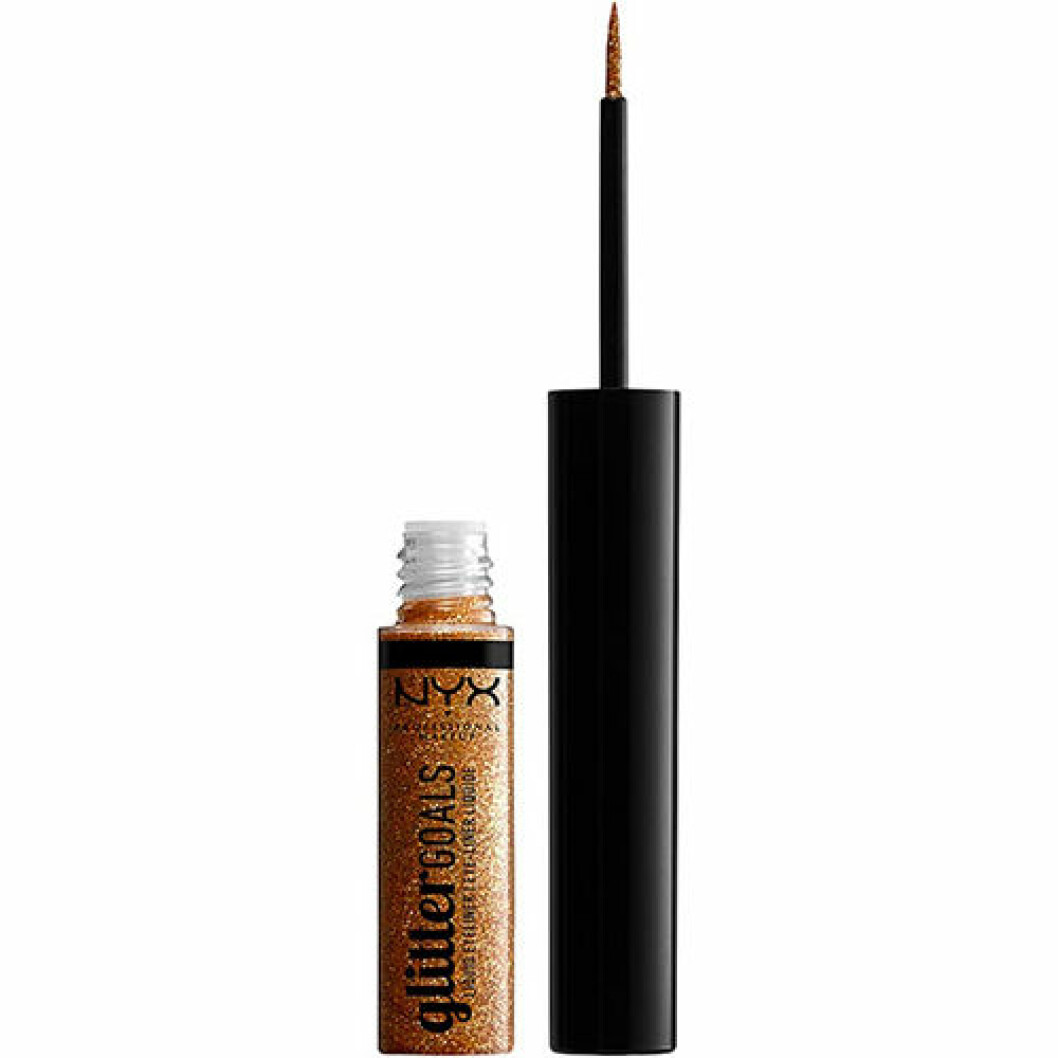 Eyeliner i guldfärg med glitter