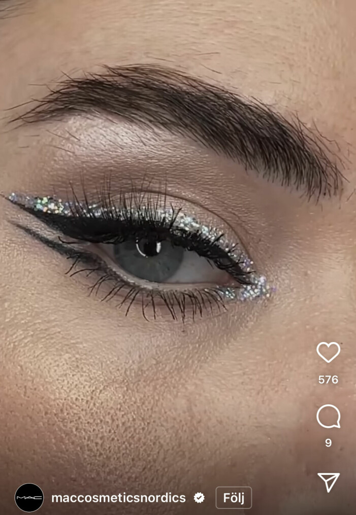 glitterdetalj från mac cosmetics