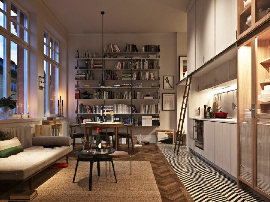 Foto: Glommen & Lindberg. Glommen & Lindberg har i samarbete med den prisbelönte formgivaren Mats Theselius och arkitektbyrån Jägnefält Milton börjat omvandla Margaretaskolans anrika lokaler på Östermalm till moderna bostäder.