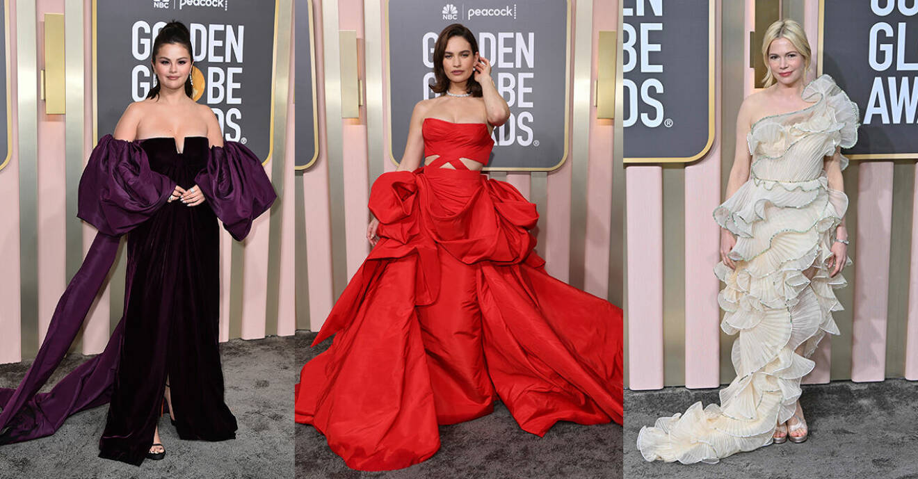 Minnesvärda klänningar på röda mattan vid Golden Globe-galan 2023.