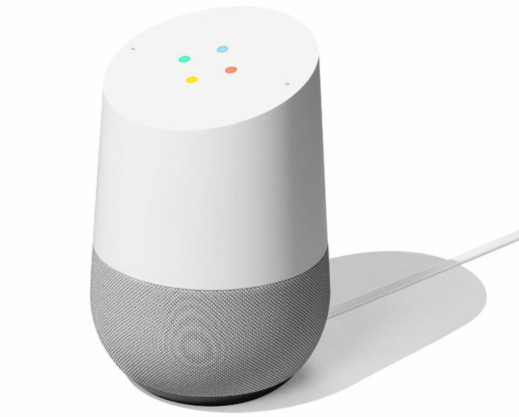 En bild på den smarta högtalaren Google Home, som lanseras den 24 oktober i Sverige.