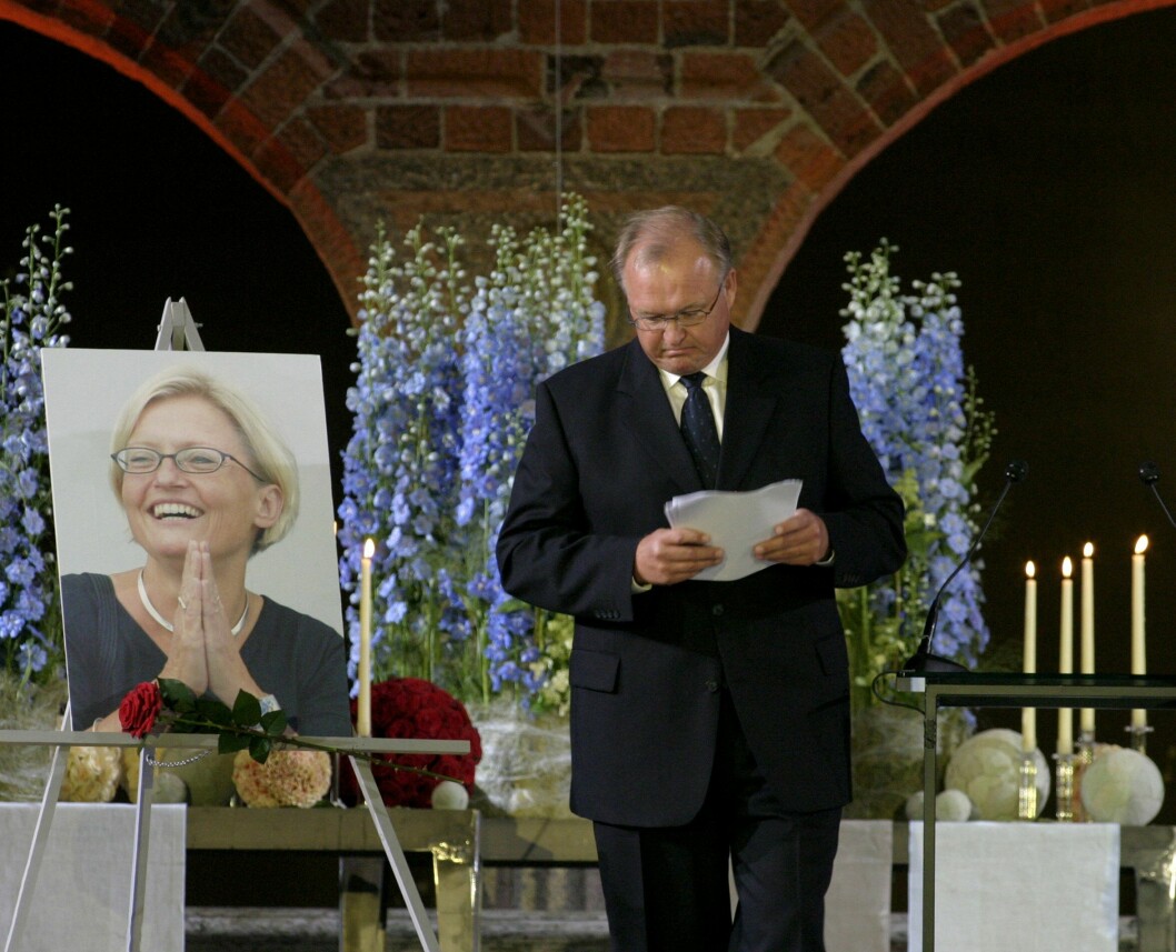 Göran Persson på minnesstunden för Anna Lindh.