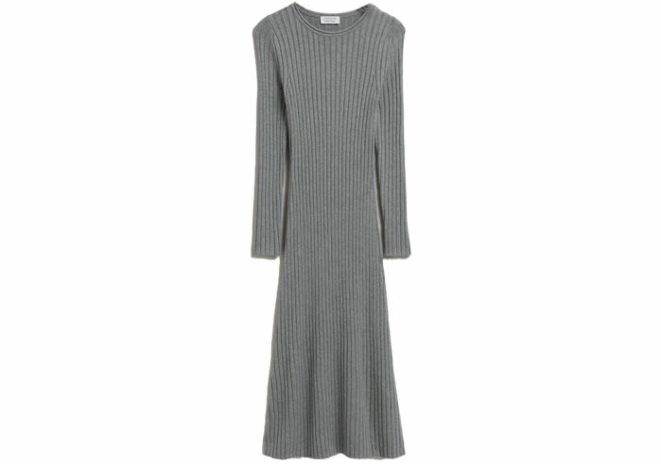 grå ribbstickad klänning gjord i ullblandning med långa ärmar från &amp; Other Stories