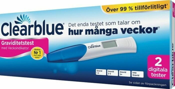 Graviditetstest som visar veckor från Clearblue