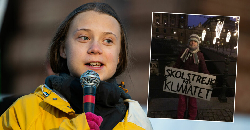 Greta Thunberg strejkar