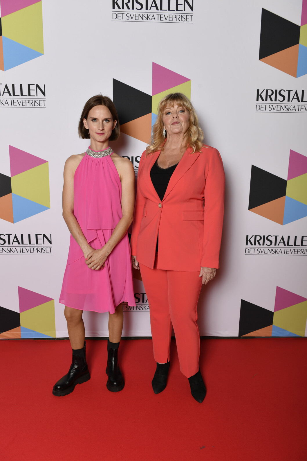 Grete Havnesköld och Inger Nilsson, kanske mest känd som Pippi, vid <span class=" italic" data-lab-italic_desktop="italic">Kristallen</span>-galan 2021. grete havneskold 2021