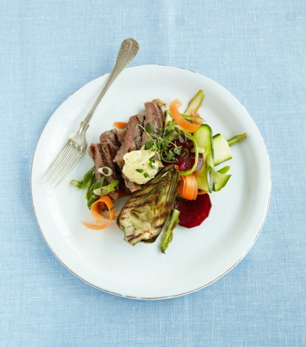 entrecôte med grönsaker