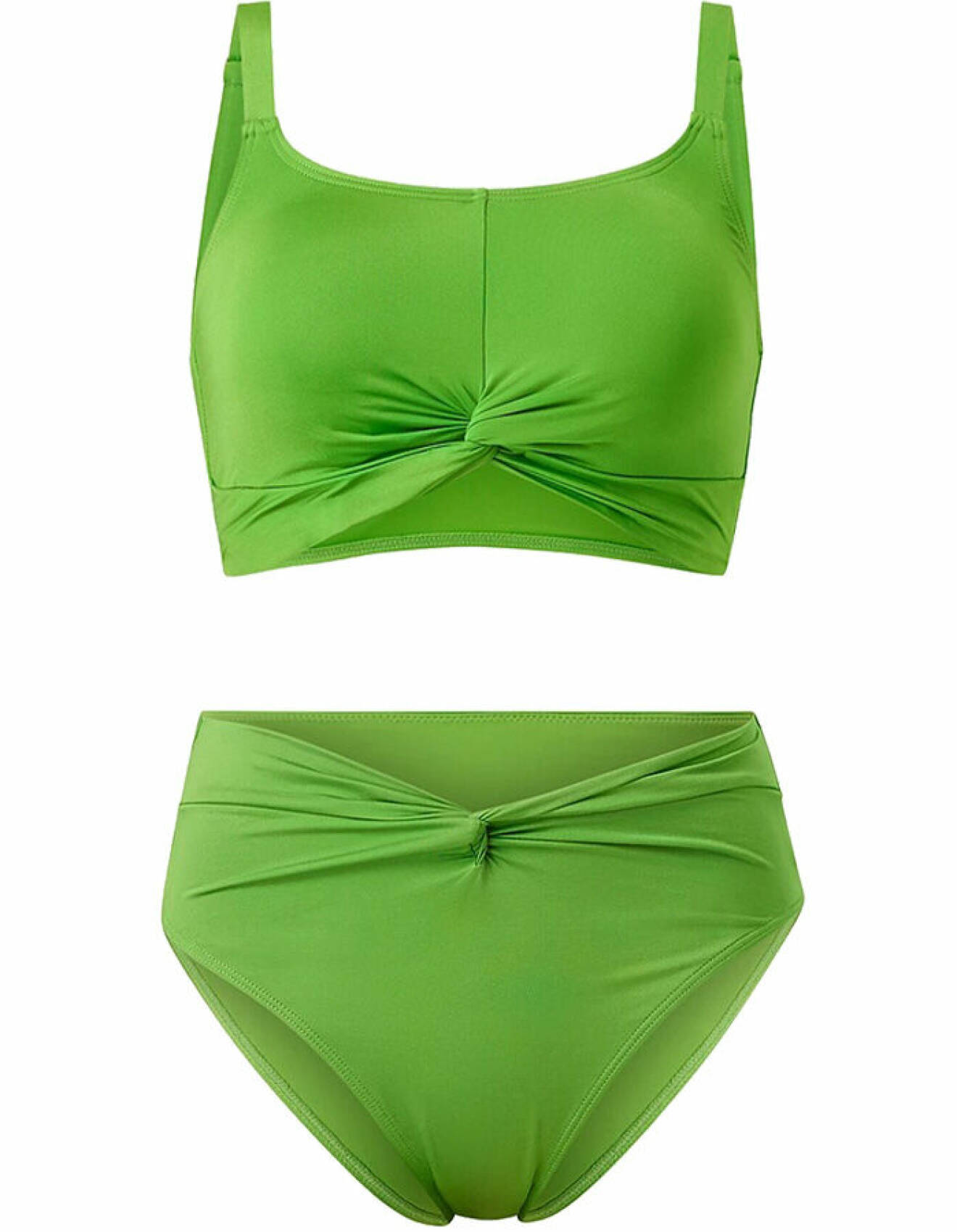grön bikini med vaddering och hög midja från ellos
