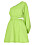 grön klänning dam - limegrön one shoulder-klänning med cutout från Tine Andrea x Ellos Collection