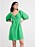 kort klänning i grönt med puffärm från lindex