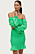 grön klänning dam - smockad off shoulder-klänning från Ellos