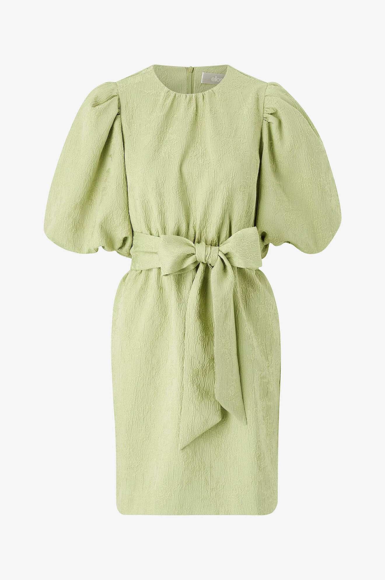 Grön klänning med puffärmar dam sommarmode