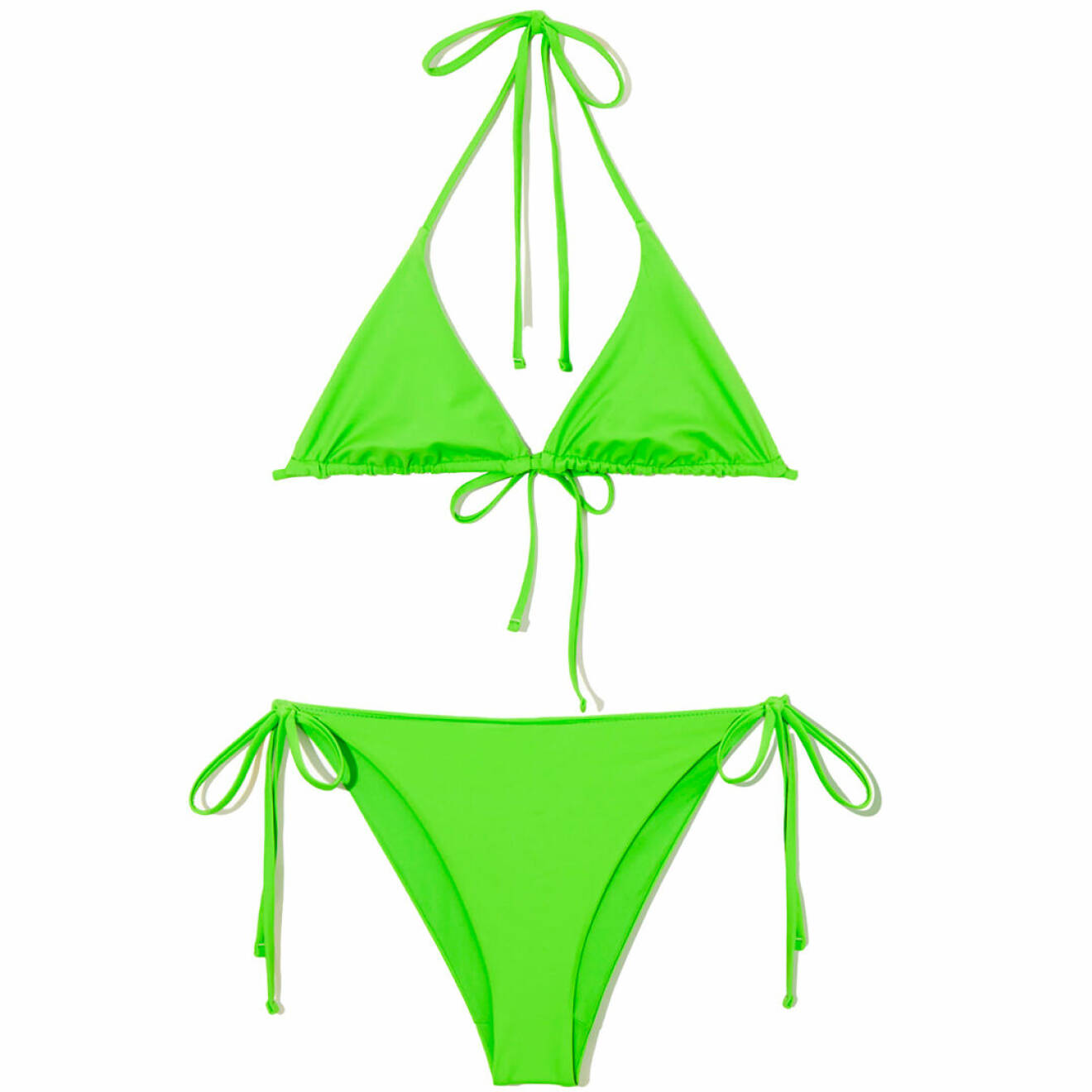 grön triangel bikini set för dam från cos