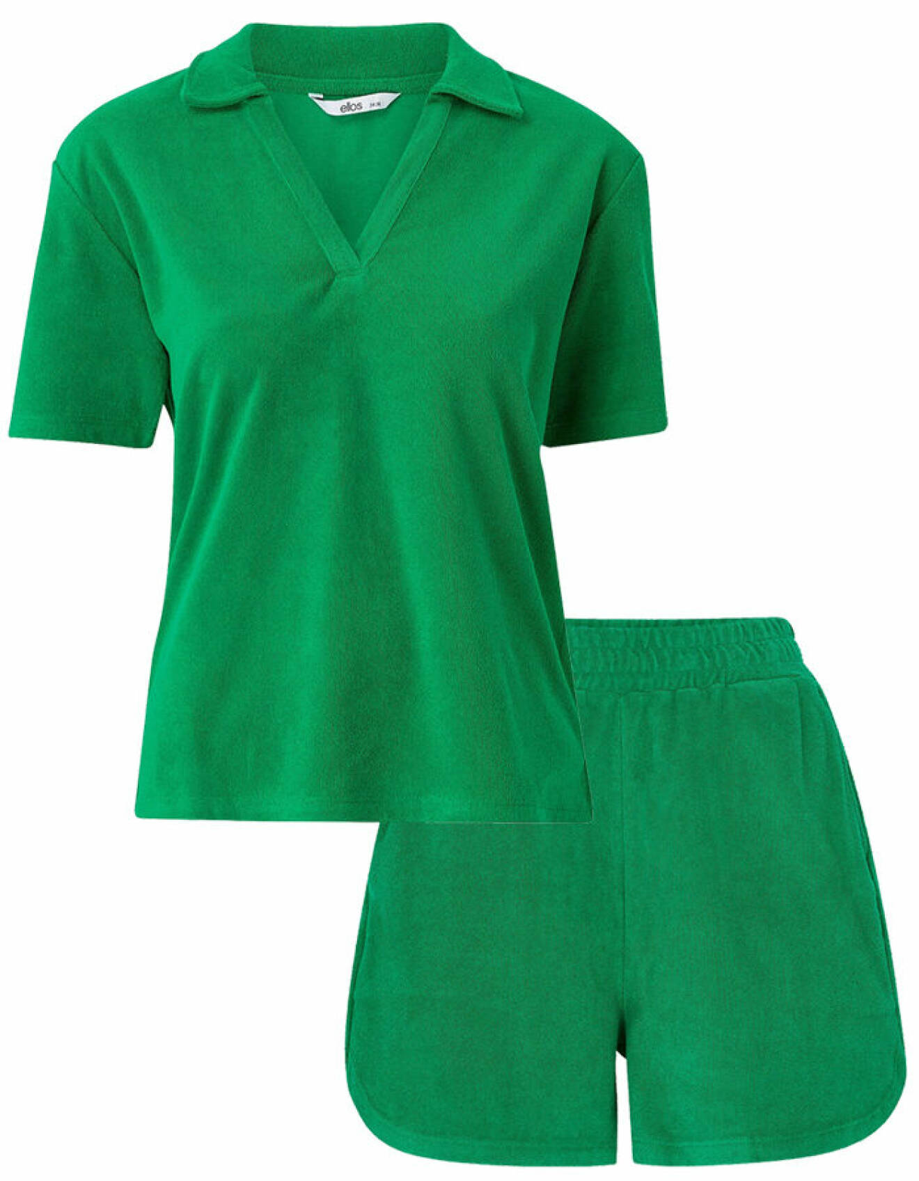 grönt matchande set i frotté med tröja och shorts från H&amp;M