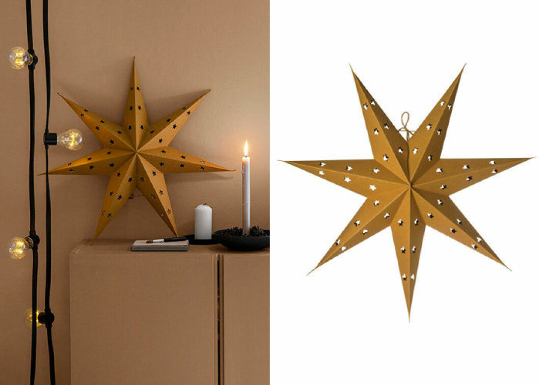 mörkgul julstjärna från granit
