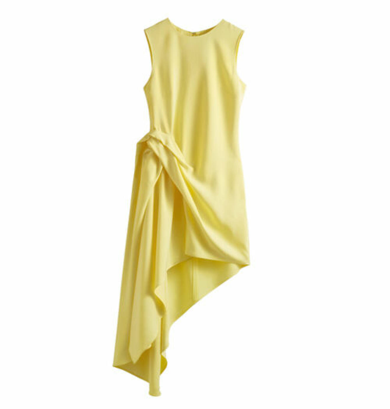 Gul ärmlös klänning med drapering i sidan från &amp; Other Stories Savoir Collection 2024