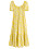 gul blommig klänning med puffärm gör dam från lindex
