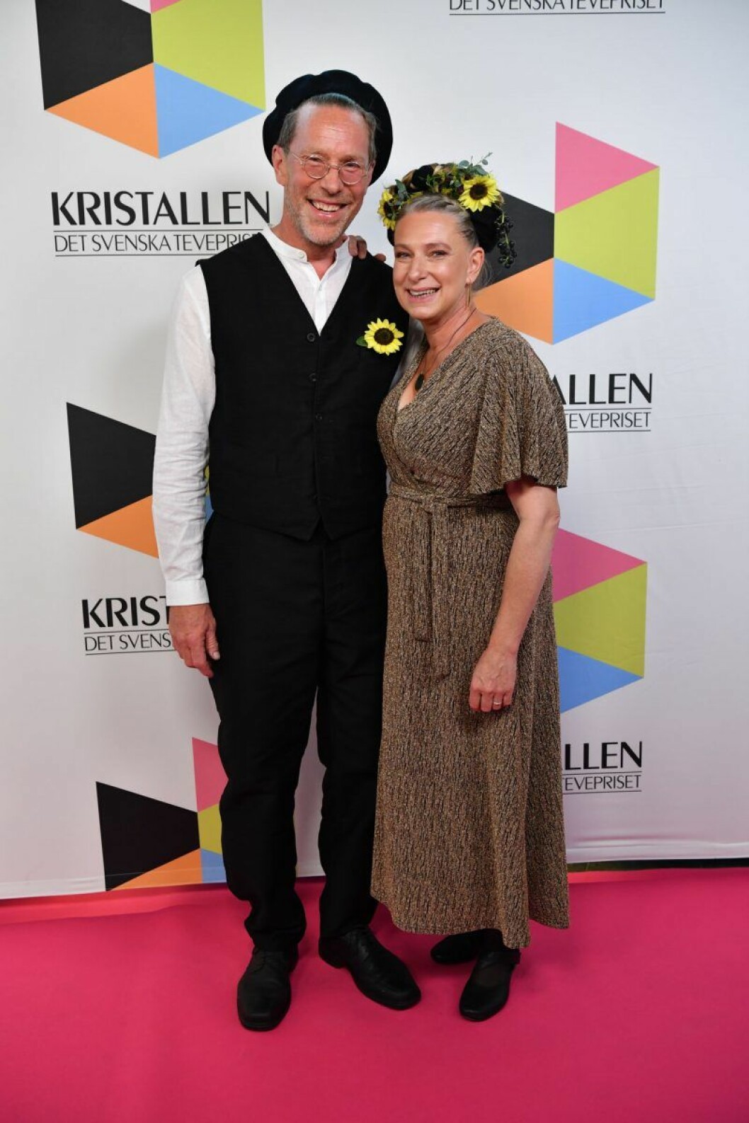 Gustav Mandelmann och Marie Mandelmann. Gustav Mandelmann och Marie Mandelmann på röda mattan på Kristallen 2019