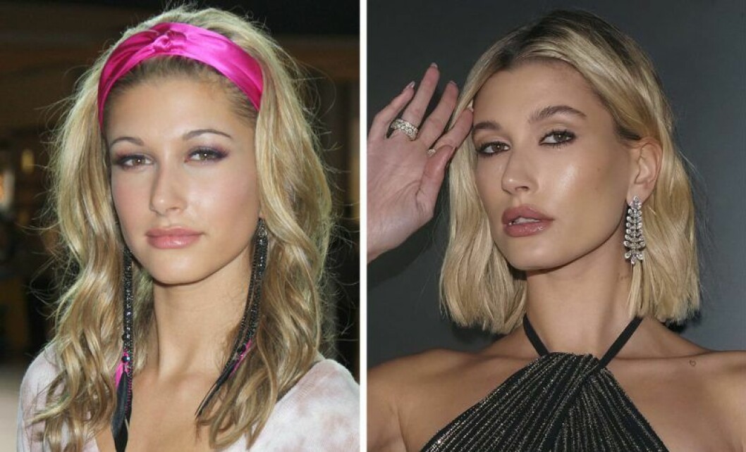 Hailey Bieber 2011 vs i dag. Hailey Bieber då och nu