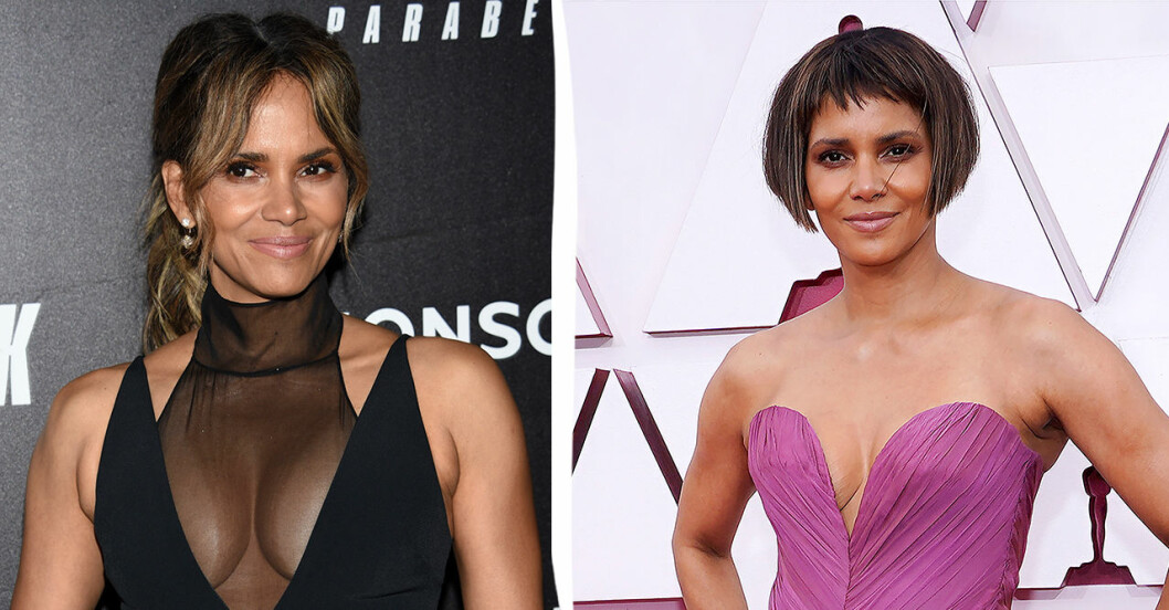 Halle Berry har bytt frisyr radikalt. Halle Berry 2019 och 2021.