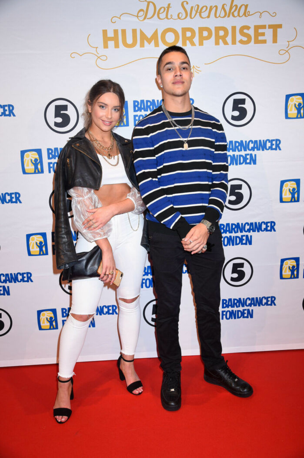 Hanna Ferm och Liamoo, Liam Cacatian Thomassen. Hanna Ferm och Liamoo - Liam Cacatian Thomassen på röda mattan på Barncancergalan 2019