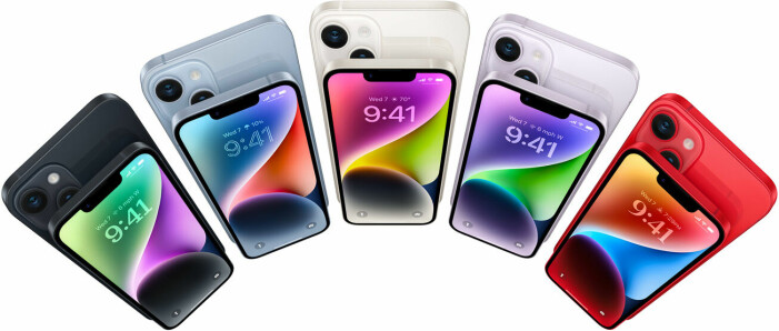 iPhone 14 kommer i fem olika färger iPhone 14 kommer i fem olika färger