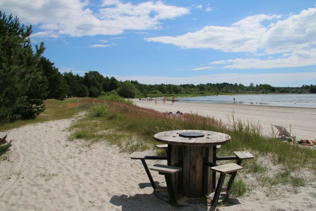 Foto: Hideviken.org Stranden Hideviken på Gotland.