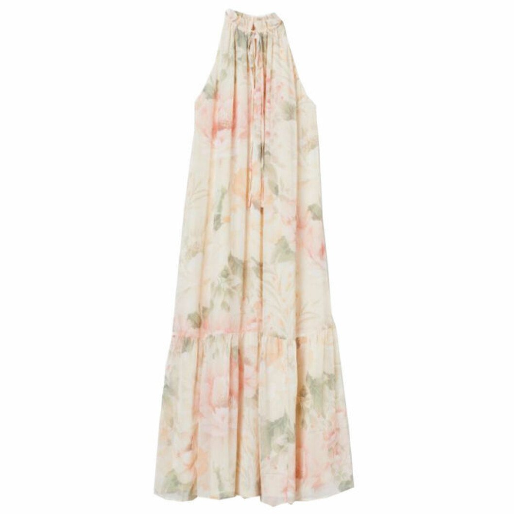 Blommig klänning i halterneck modell från H&M