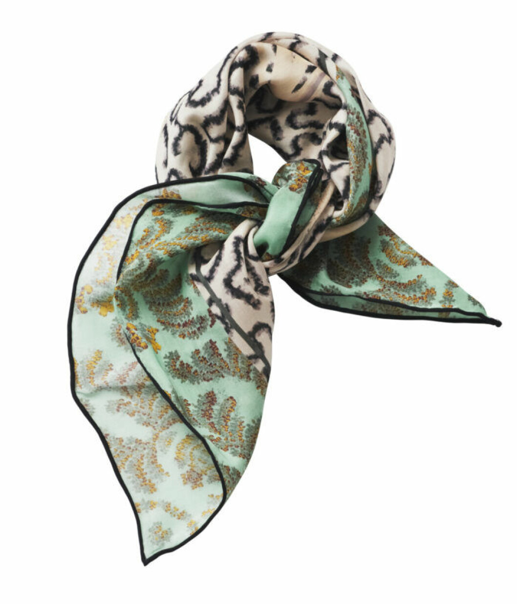 H&M Conscious Exclusive 2019 beige och grön scarf