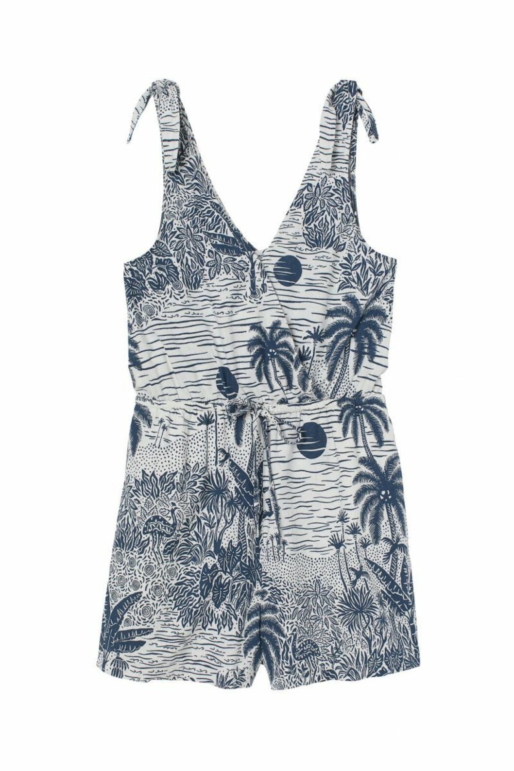 H&M x Desmond & Dempsey sommarkollektion 2020: blåvit byxdress