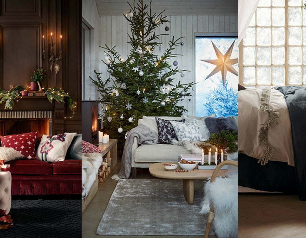 Pampig jul hos H&M Home med rött och mässingsfärg