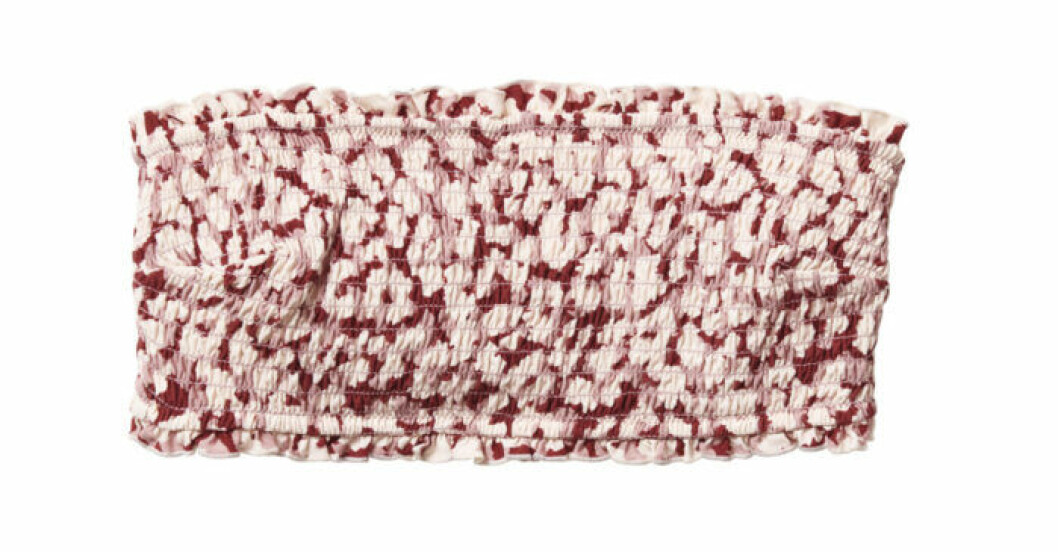 H&M släpper badkollektion med Love Stories – bandeaubikini med rosa mönster