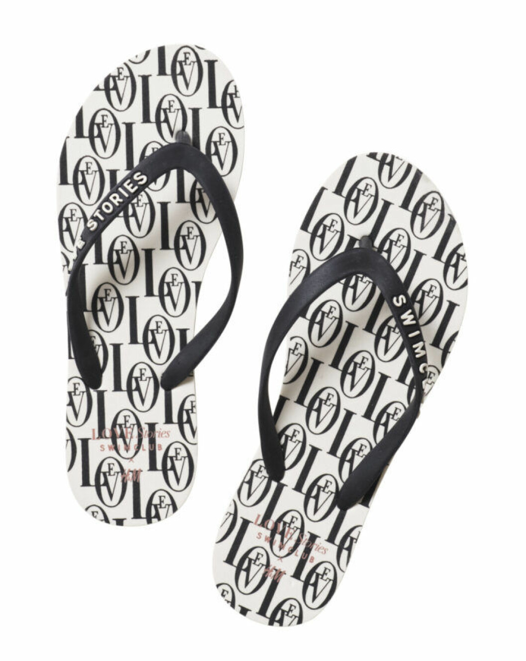 H&M släpper badkollektion med Love Stories – flipflops med monogram