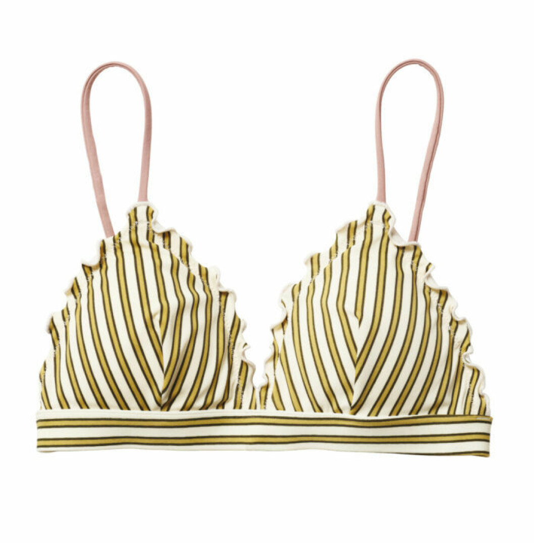 H&M släpper badkollektion med Love Stories – randig bikini med volanger