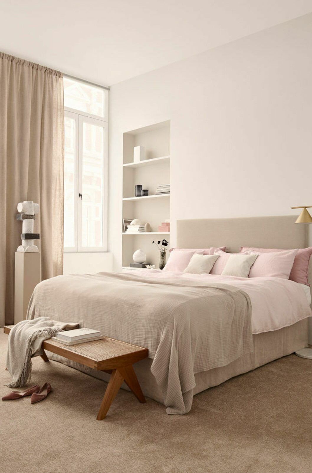 Milda, varma toner skapar en harmonisk känsla i sovrummet. | Bild: H&M Home Milda, varma toner skapar en haromonisk känsla i sovrummet.