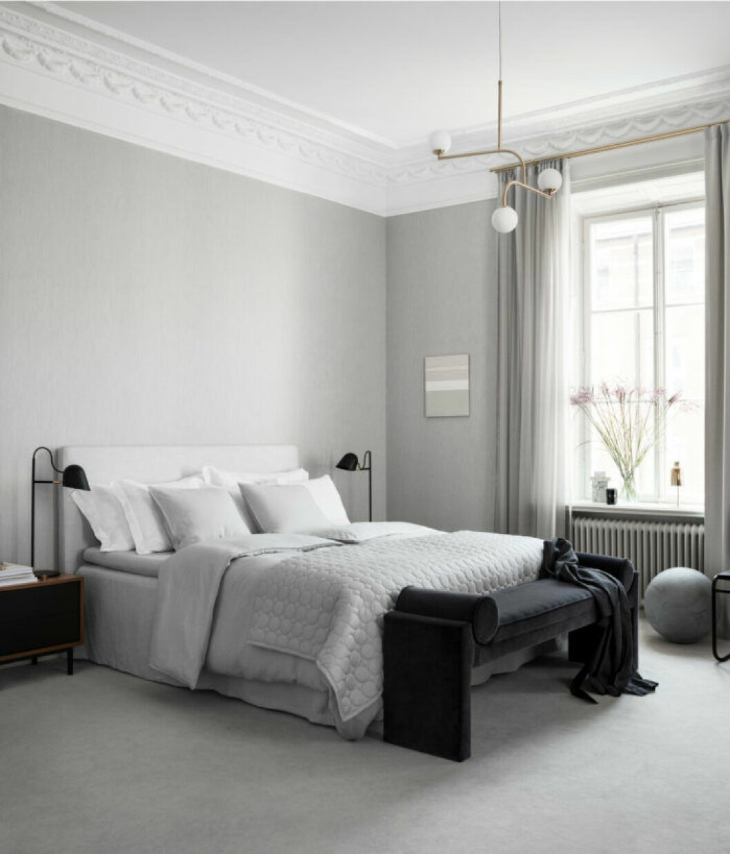 Sovrum med mjuka textilier, tvåsamhet och lugn färgskala – har sover man gott! | Bild: H&M Home Sovrum inspiration