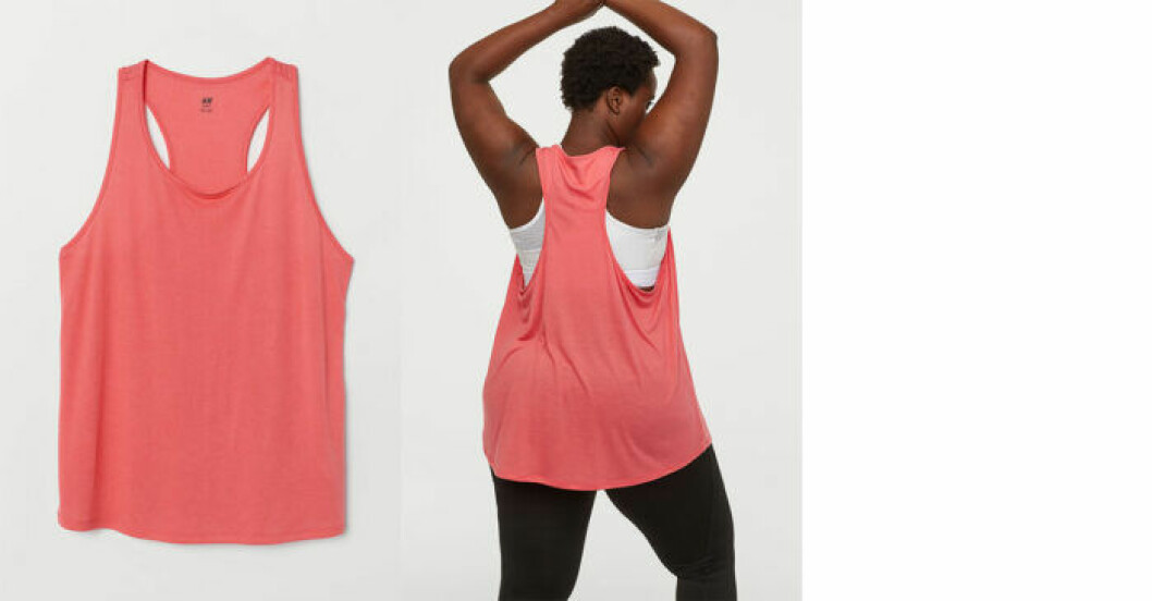 Träningslinne från H&M i luftig modell med brottarrygg. Sytt i återvunnen polyester.